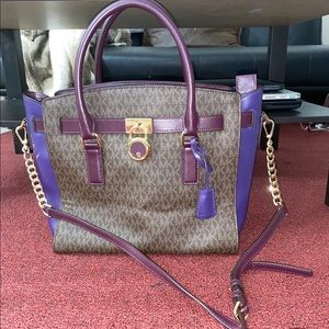 Micheal kors Logo and Leather Satchel